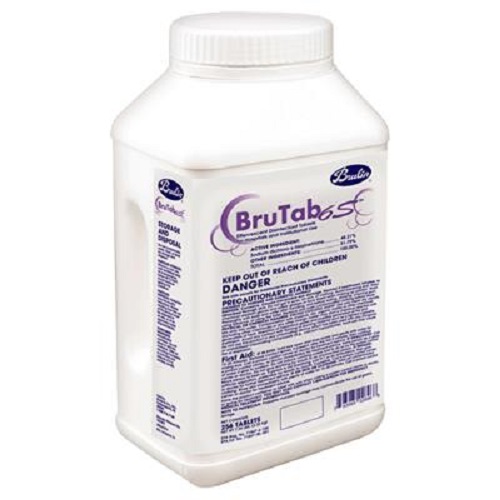 BruTab 6S Disinfectant & Sanitizer Tablets, 13.1mg, 256/Tub, 2 Tubs/Carton 161021-8N Image